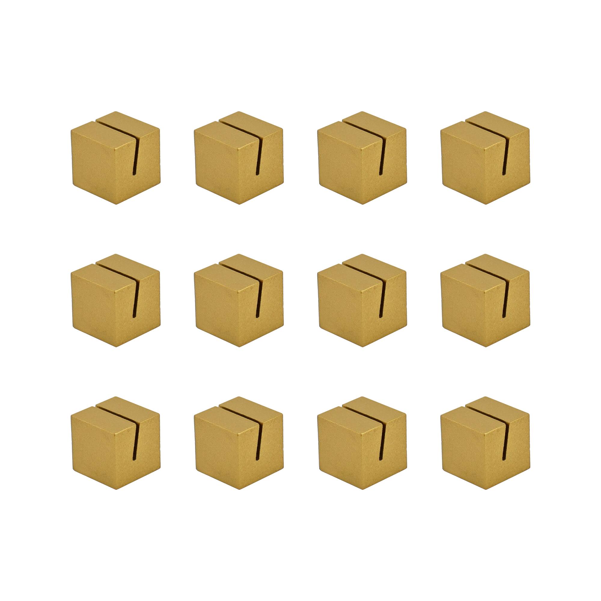 1" Gold Block Place Card Holders, 12ct. by Celebrate It™